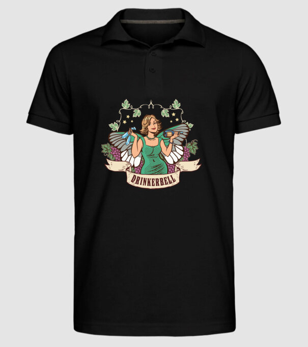Drinkerbell model negru pe tricou