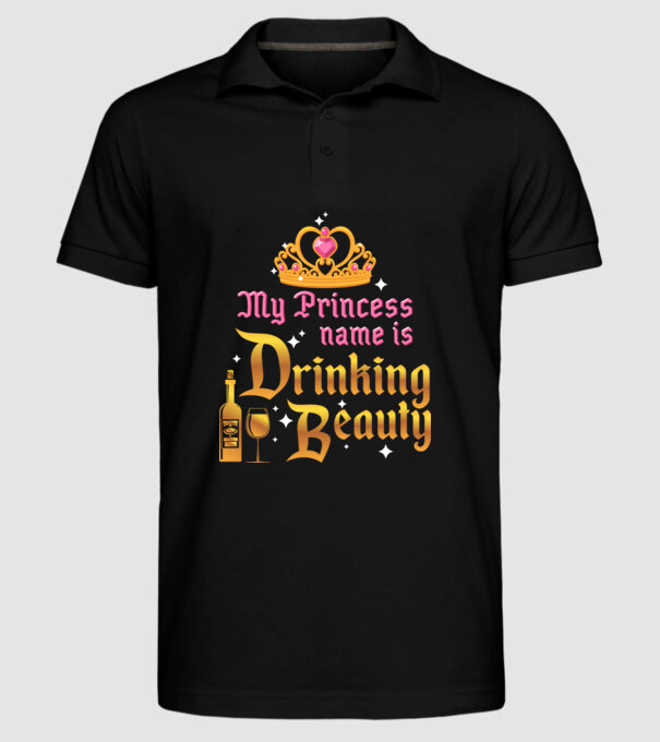 Drinking beauty model negru pe tricou