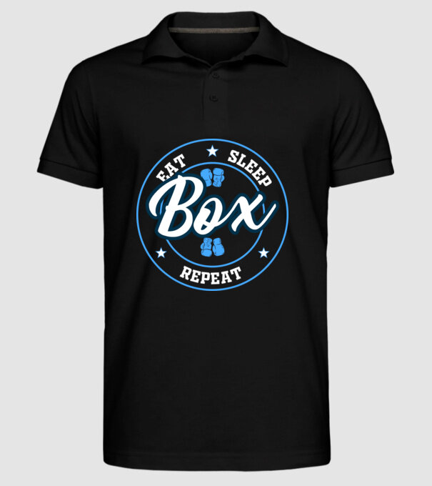 eat sleep box repeat model negru pe tricou