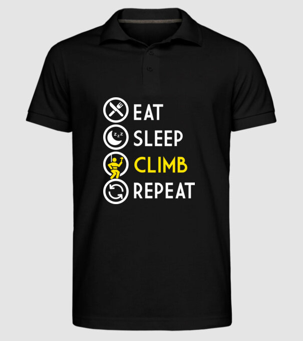 Eat sleep climb model negru pe tricou