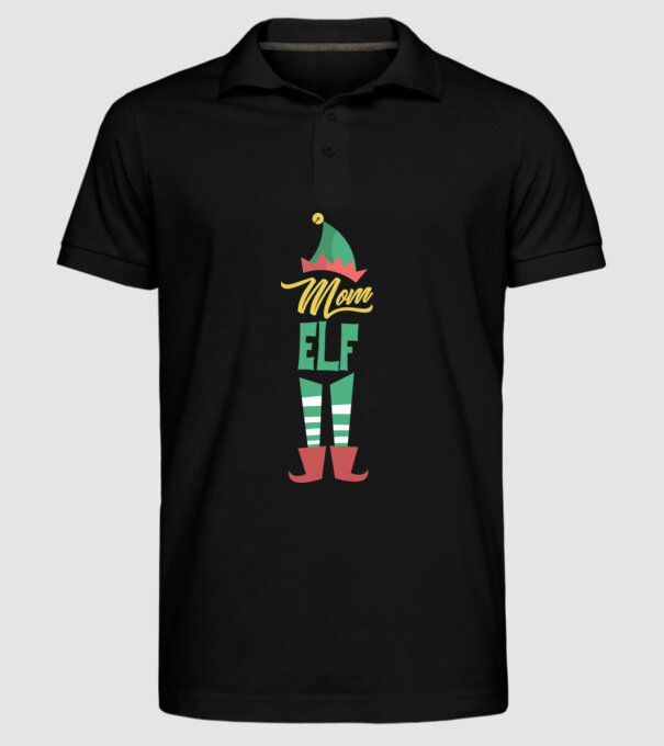 Elf family mom model negru pe tricou
