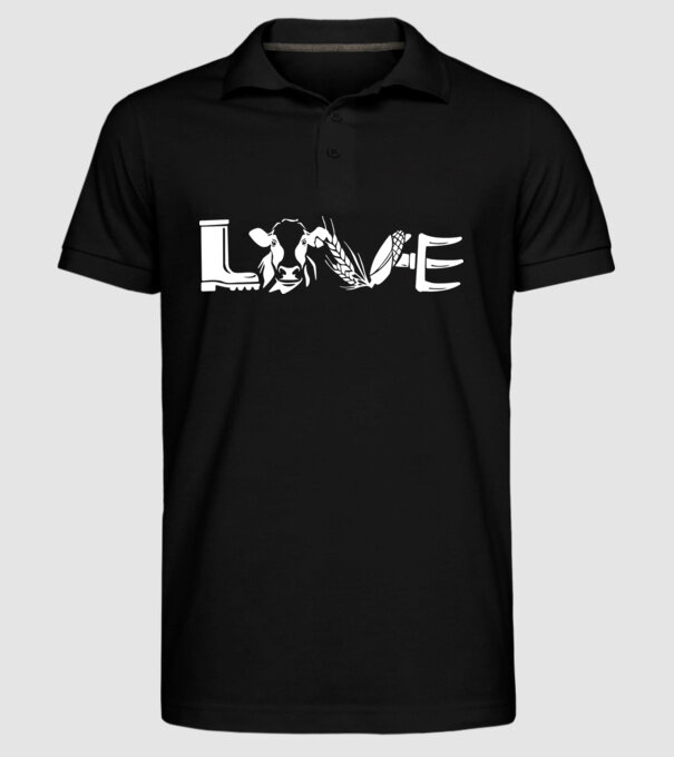 Farm love Cu tractor model negru pe tricou