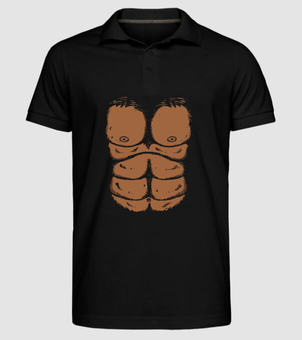 Piept de gorilă carnaval model negru pe tricou