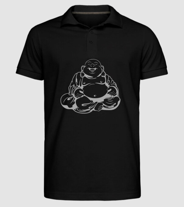 fat buddha model negru pe tricou