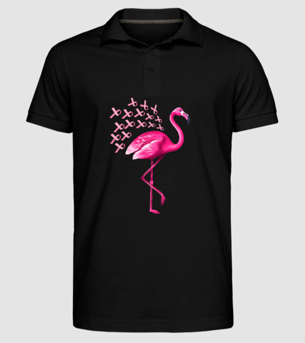 Flamingo pink model negru pe tricou