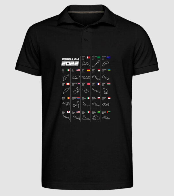 Formula 1 tracks 2022 model negru pe tricou