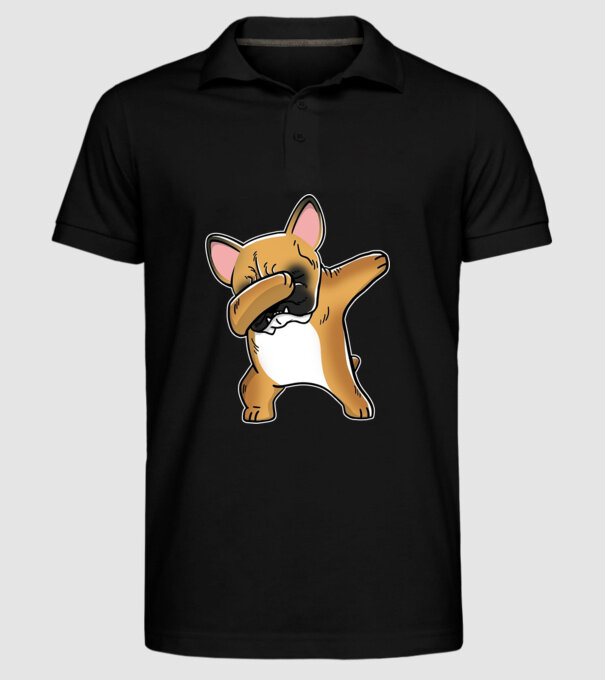 Buldog francez DAB model negru pe tricou