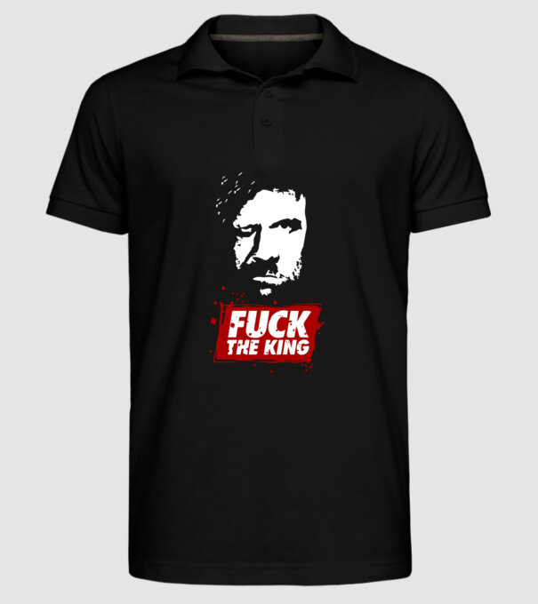Fuck the king model negru pe tricou