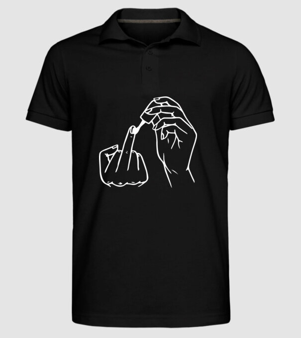 Nail polish Fuck U model negru pe tricou