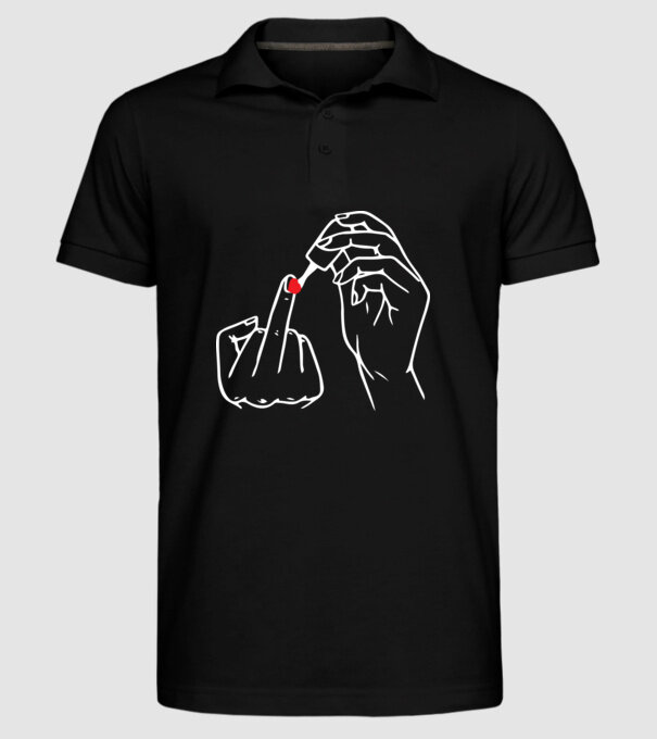 Nail polish Fuck U model negru pe tricou