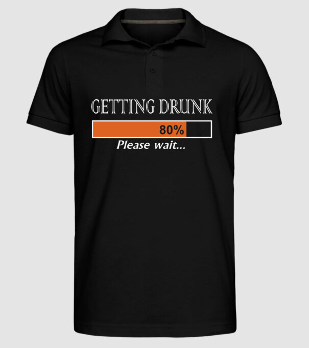 Getting drunk model negru pe tricou
