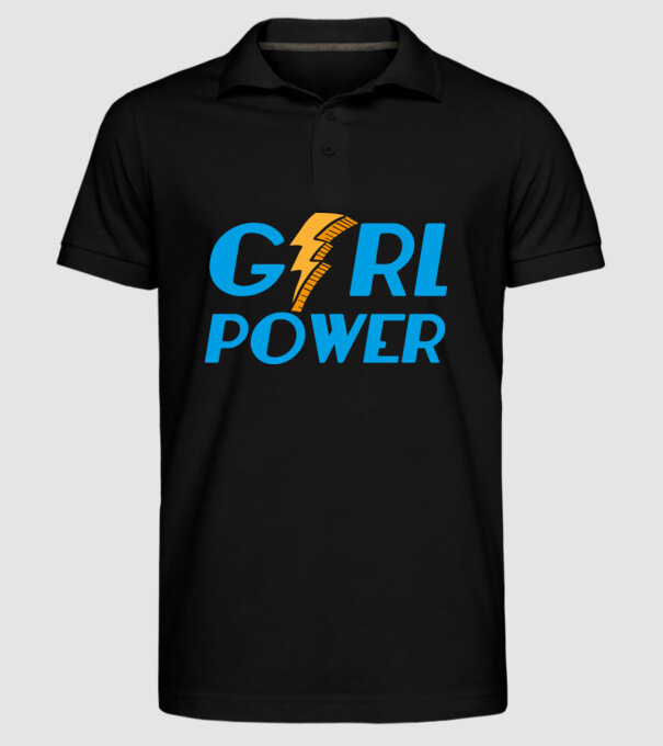 GirlPower model negru pe tricou