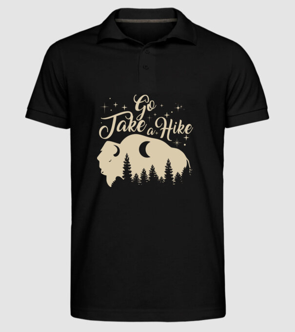 Go take a hike buffalo model negru pe tricou