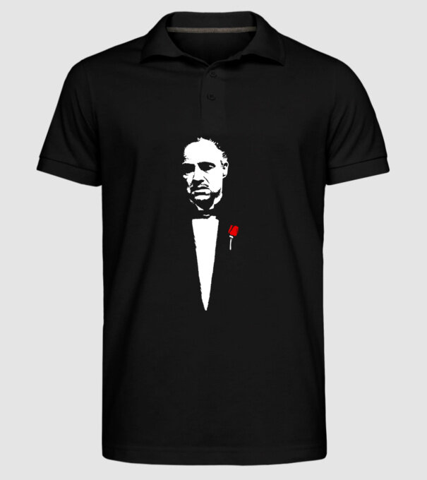 godfather cu trandafir model negru pe tricou