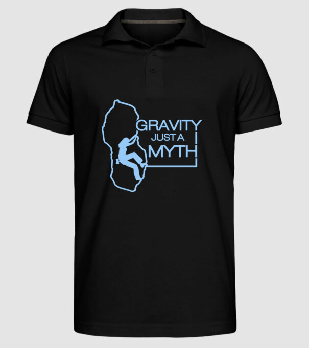 Gravity just a myth model negru pe tricou