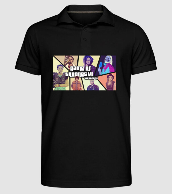 GTA Game of Thrones model negru pe tricou