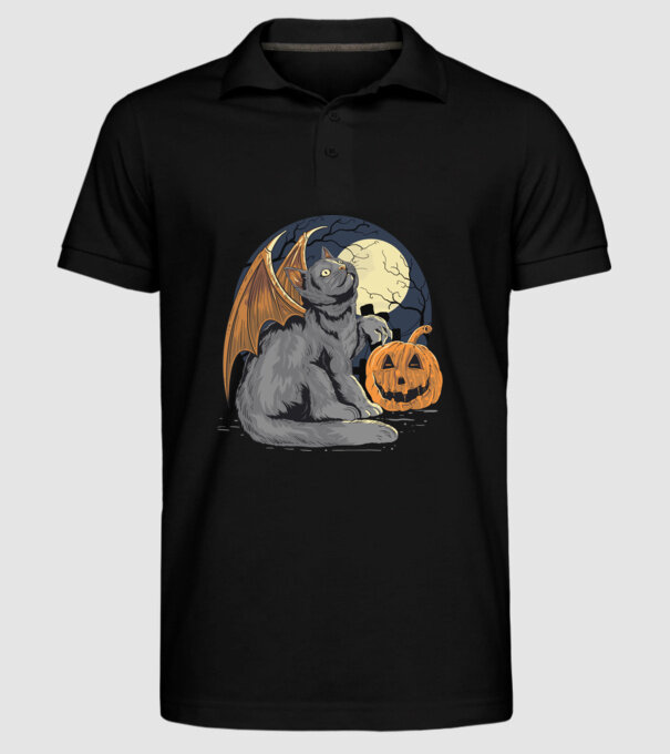 Halloween cica model negru pe tricou