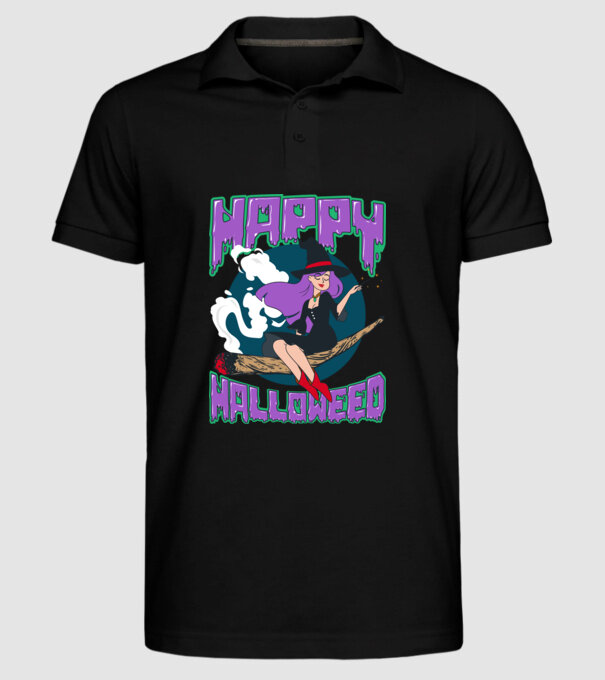 Happy Halloweed model negru pe tricou