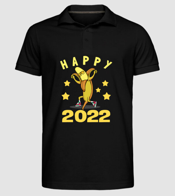 Happy new year Banana model negru pe tricou