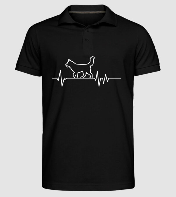 Heartbeat line Husky model negru pe tricou