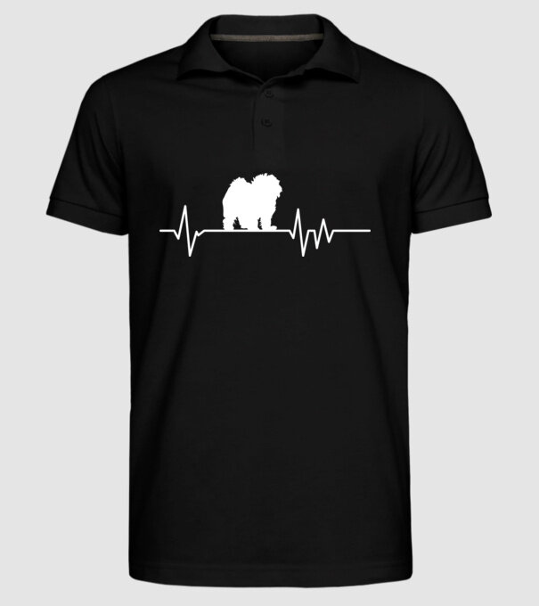 Heartbeat silueta Bolognese model negru pe tricou