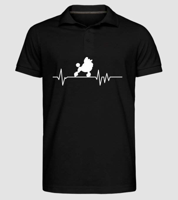 Heartbeat silueta Pudel model negru pe tricou