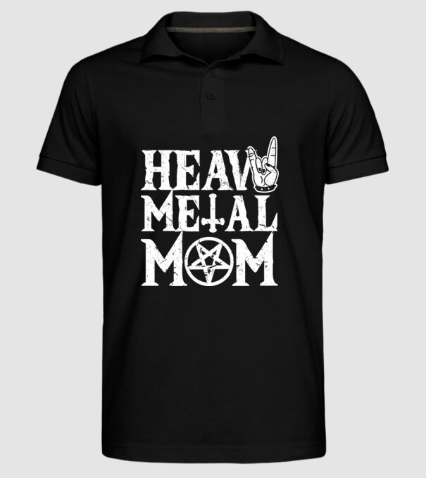 Heavy Metal Mom model negru pe tricou
