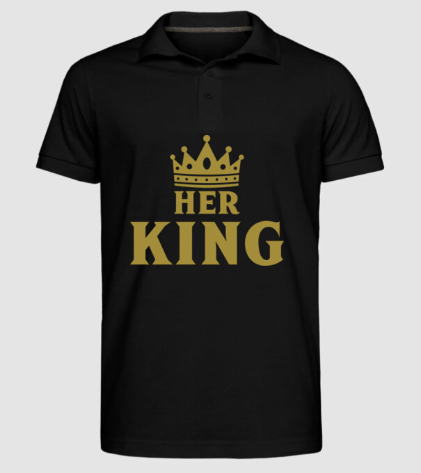 Her King model negru pe tricou