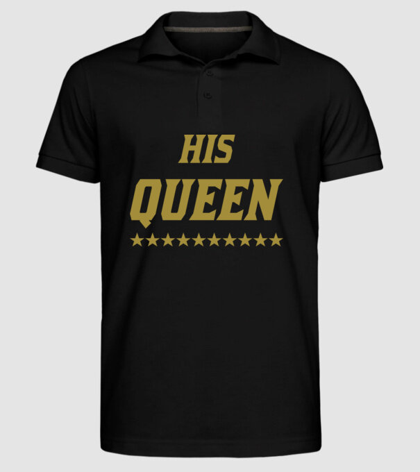 His Queen model negru pe tricou