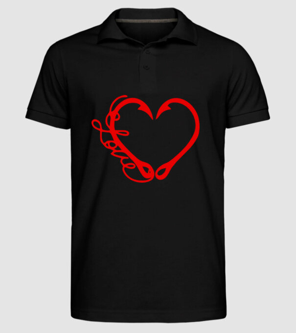 Inima Cârlig model negru pe tricou