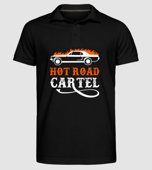 Hot road cartel model negru pe tricou