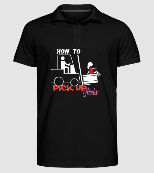 How to Pick up Chicks model negru pe tricou