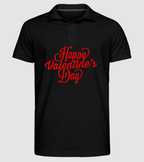 Happy Valentines day model negru pe tricou