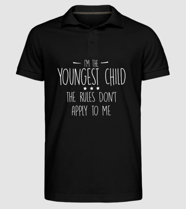 I'm the youngest child model negru pe tricou