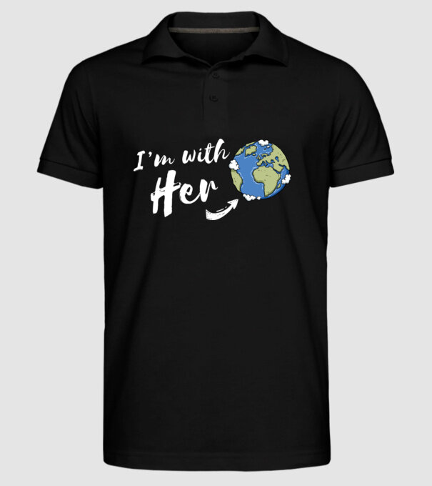 'i''m with her' model negru pe tricou