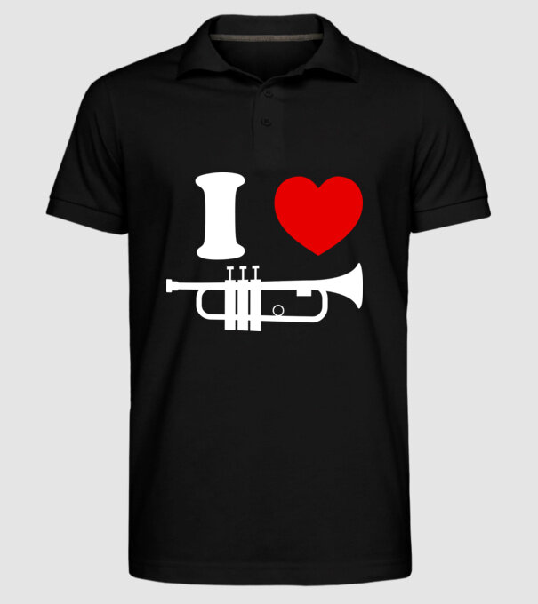 I heart trumpet model negru pe tricou