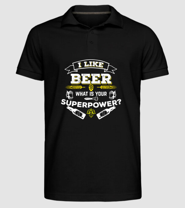 i like beer model negru pe tricou