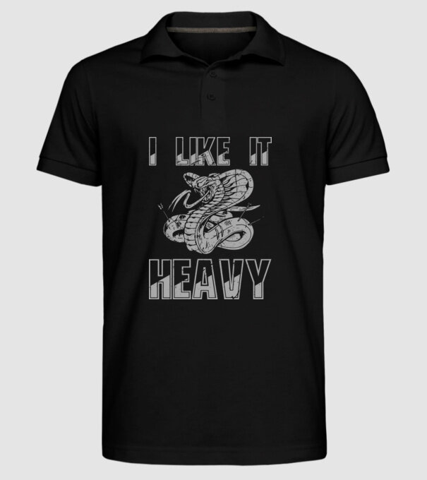 I like it heavy model negru pe tricou