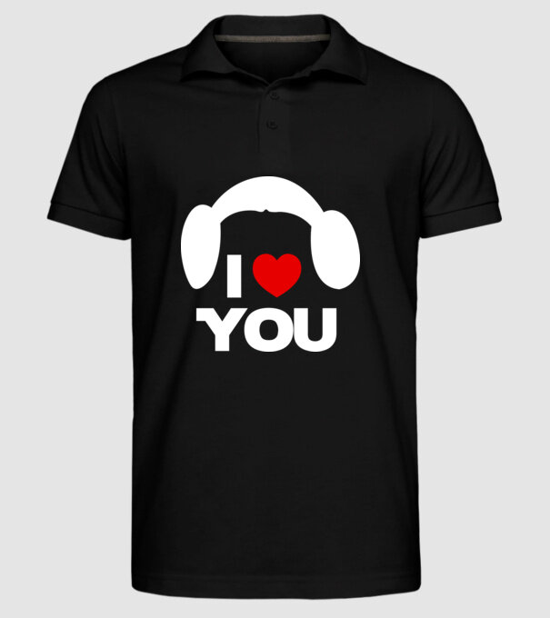 i love u model negru pe tricou