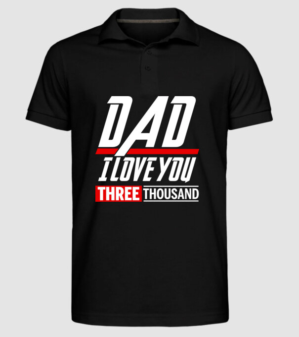 I love you three thousand model negru pe tricou