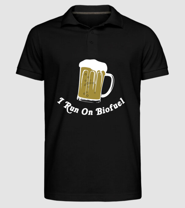 I Run On Biofuel model negru pe tricou