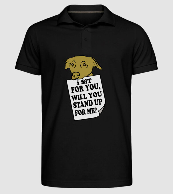 I sit for you model negru pe tricou