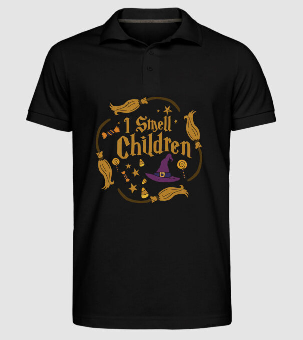 I smell children model negru pe tricou