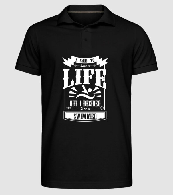 I used to have a life ÎNOTĂTOR model negru pe tricou