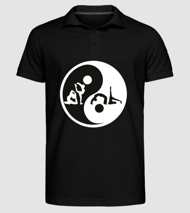 Yoga yin-yang model negru pe tricou