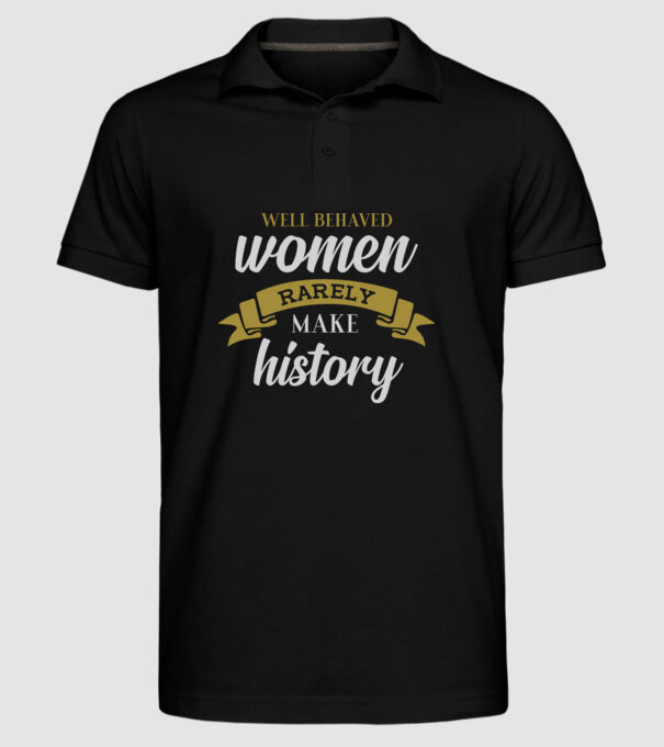 Fete bine educate model negru pe tricou