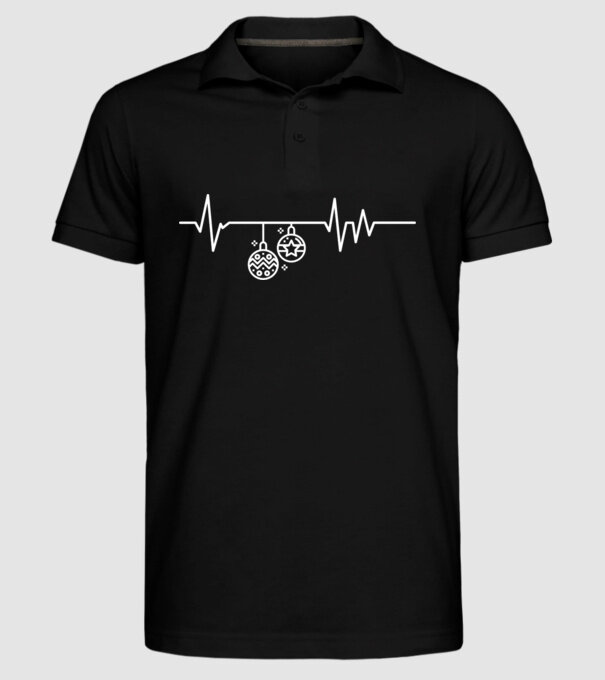 heartbeat Crăciun model negru pe tricou