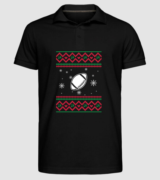 Model tricotat de Crăciun - fotbal american model negru pe tricou