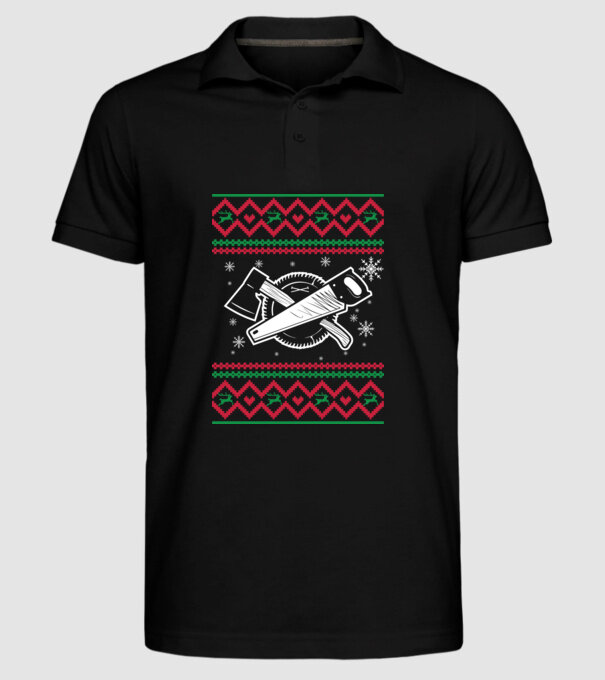 Model tricotat de Crăciun - tâmplar model negru pe tricou
