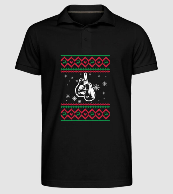Model tricotat de Crăciun - box model negru pe tricou